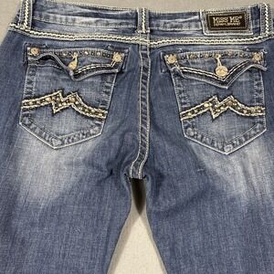 jEANS Miss Me womens  eASY boot stretch jE1049EX embellished tHICK sTITCH
